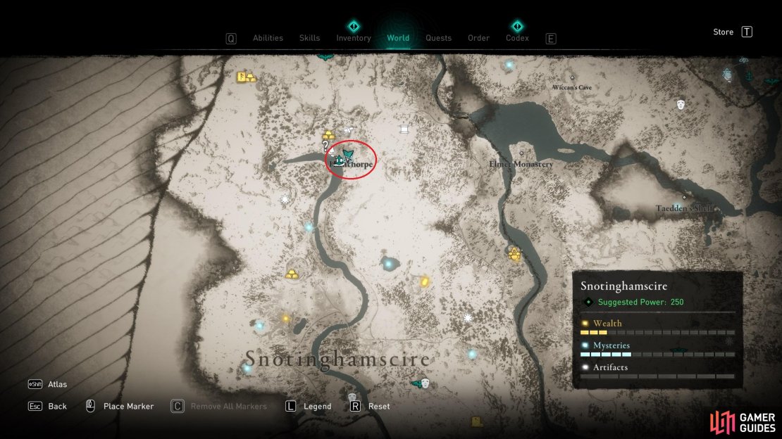 The location of the mystery in the north of Snotinghamscire.