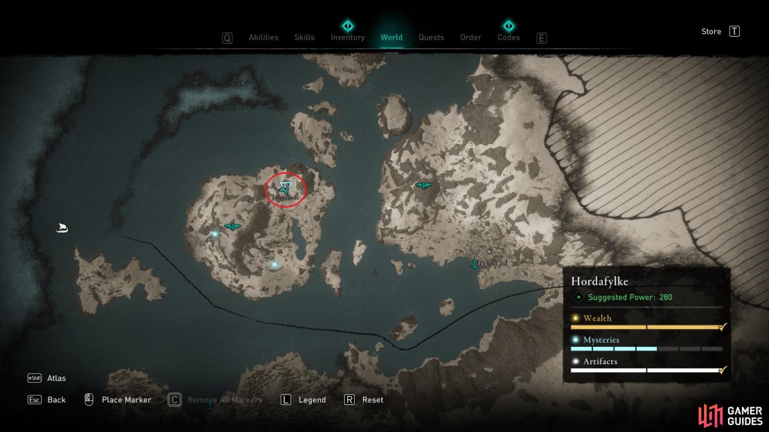 The location of the mystery in the west of Hordafylke.