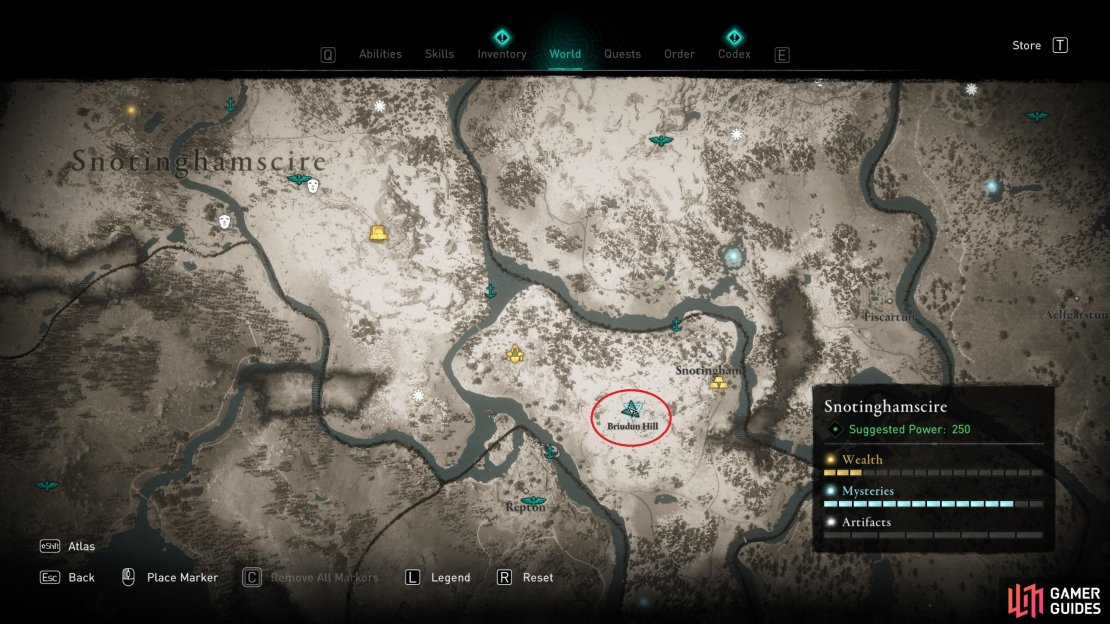 The location of the mystery in the southeast of Snotinghamscire.