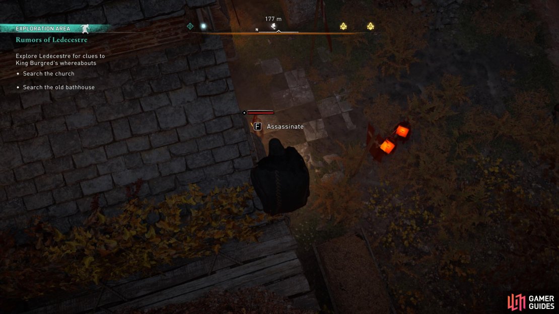 When the patrol guards are absent, assassinate the lone guard at the door of the church.