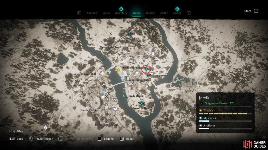 The location of the mystery in the northeast of Jorvik.