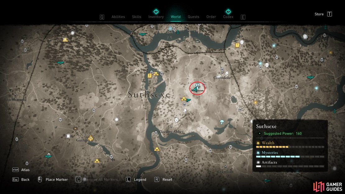 The location of the mystery in the northeast of Suthsexe.