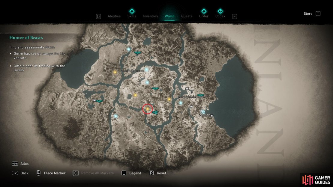 The location of Br&uacute;hamarr Outpost within Vinland.