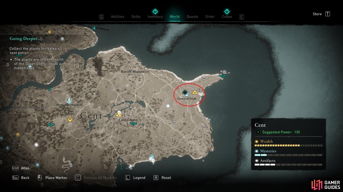 You&rsquo;ll find the Cavern of Trials near the eastern coast in the region of Cent.