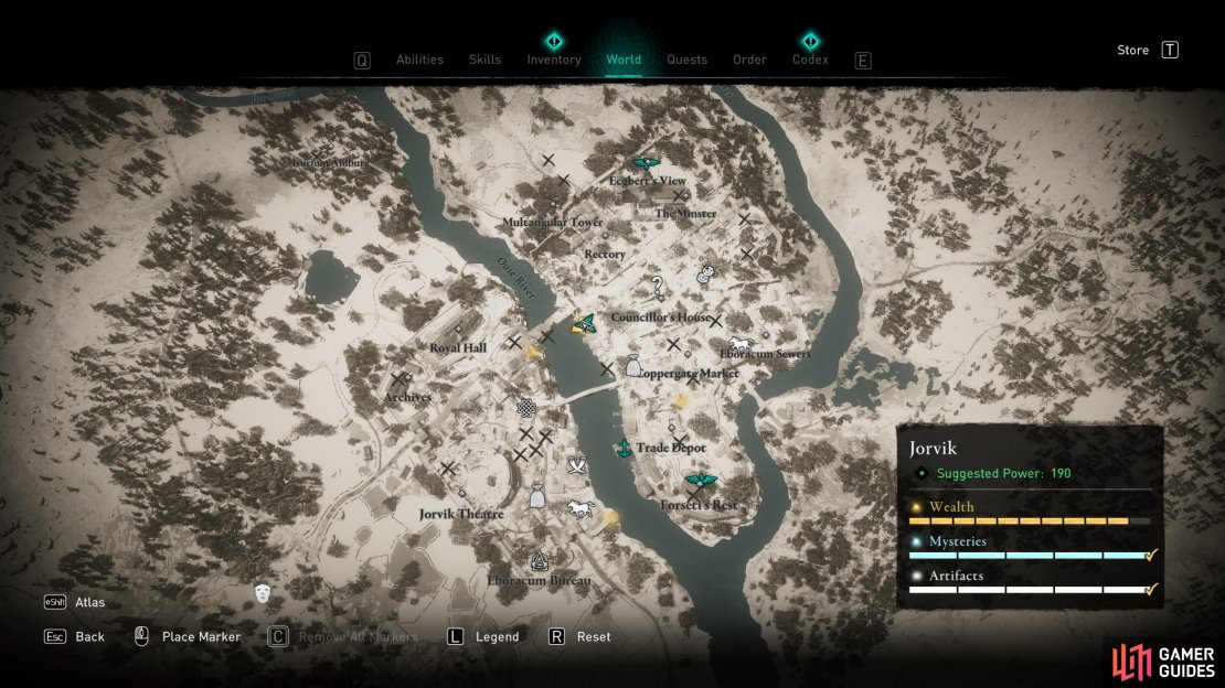The location of the chest in a cultist house just west of the Councillor&rsquo;s House.