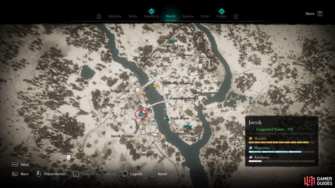 The location of the mystery in western Jorvik.