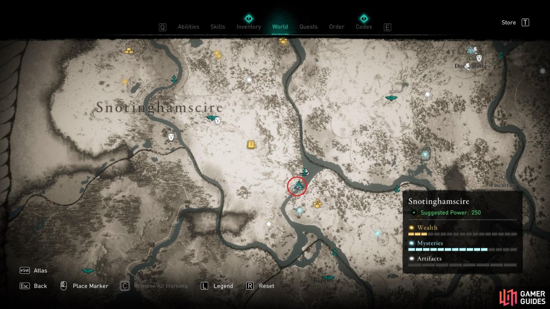 The location of the mystery in the southeast of Snotinghamscire.