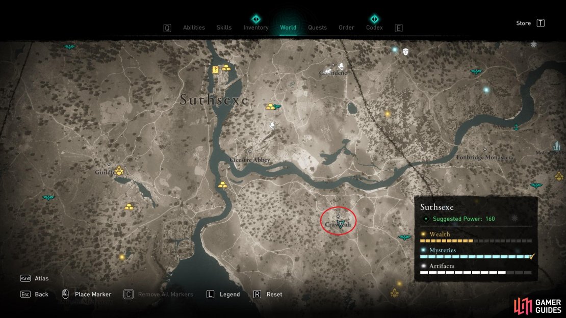 The location of Crawleah in the southeast of Suthsexe.