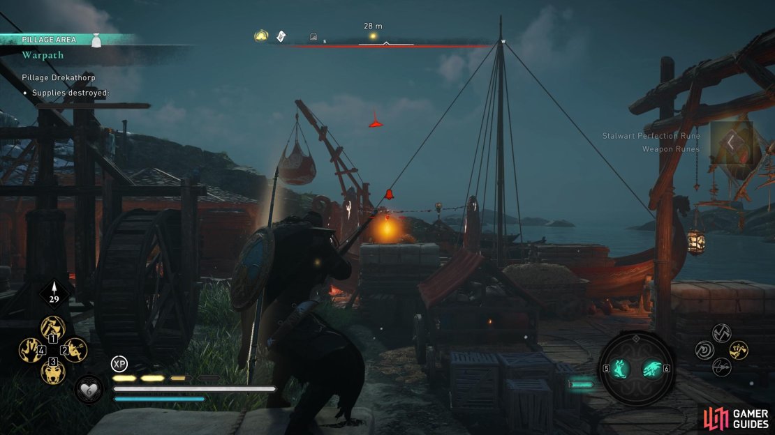 Be sure to destroy the alarm bell in Drekathorp to prevent reinforcements.
