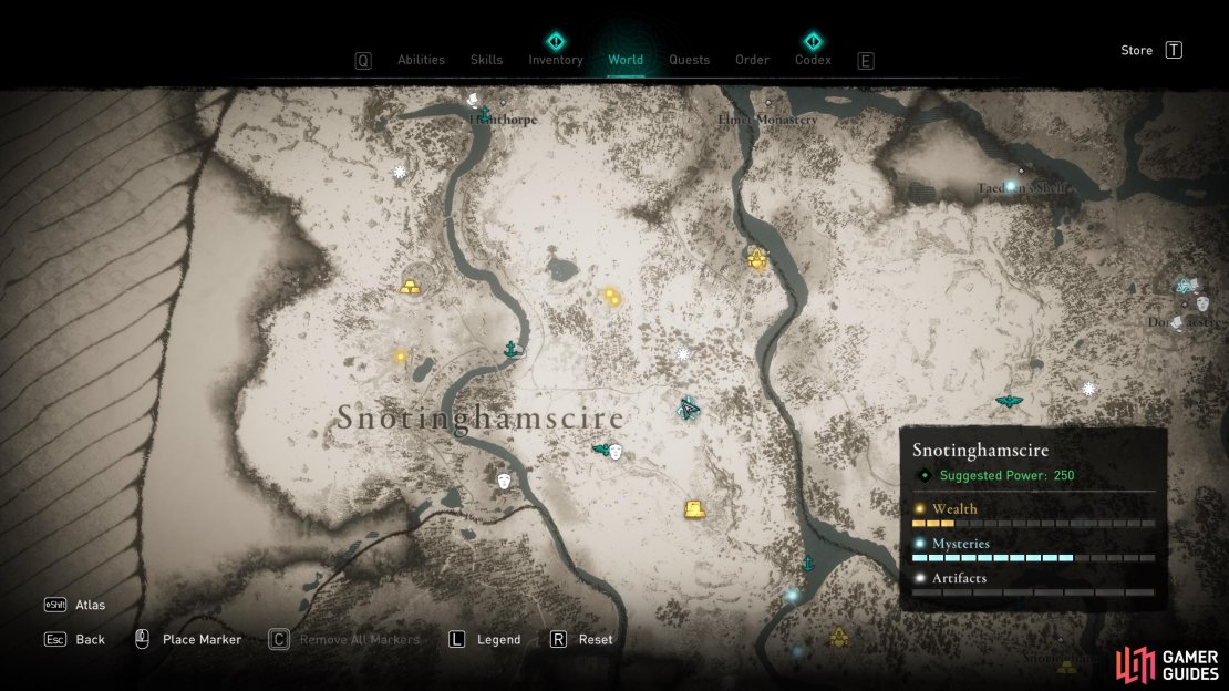The location of the mystery in the southeast of Snotinghamscire.