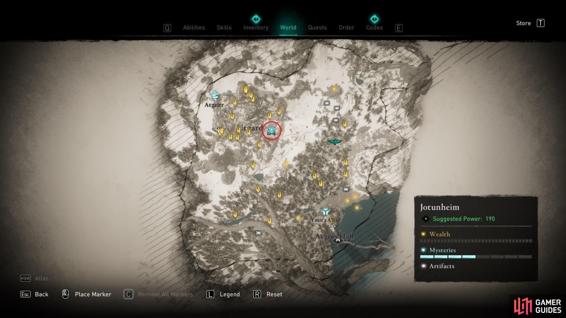 The location of the mystery in the easternmost part of Utgard.