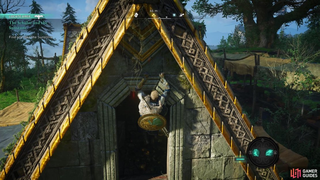 You can enter the house through the window from the southeast.