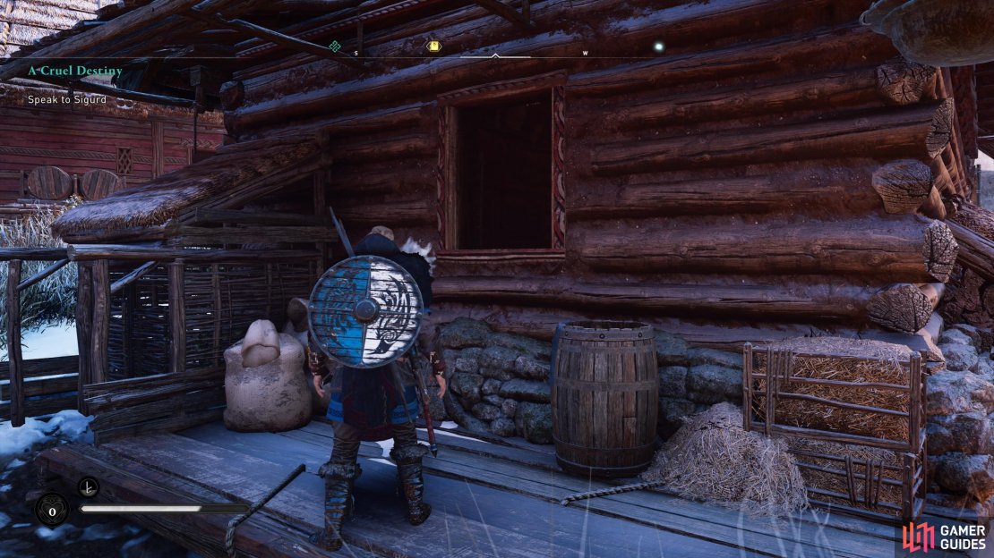 Use the window from the northeast to enter the second house.