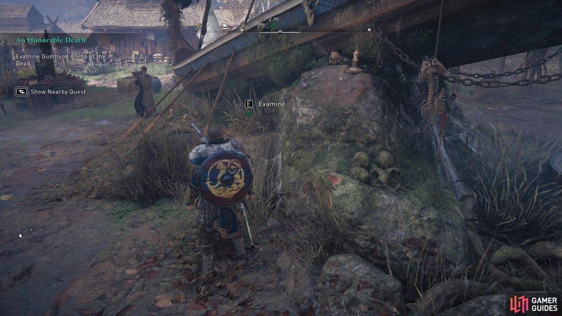 Examine the ship to begin the quest.