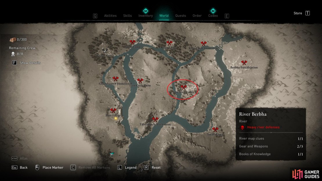 The location of the Festering Valley, in the heart of the River Berbha region.