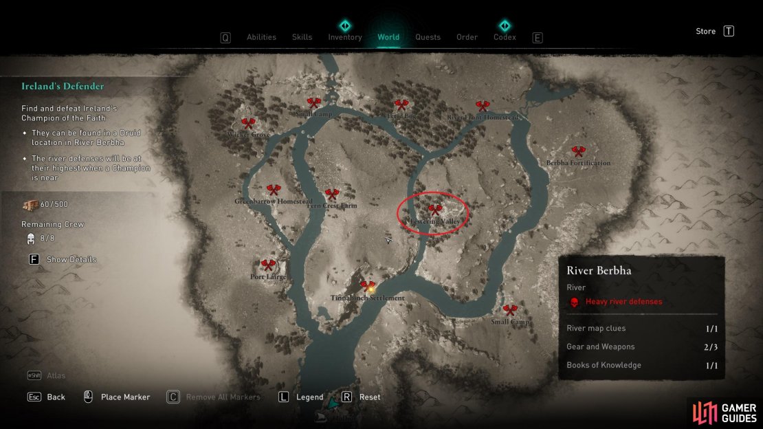The location of the Festering Valley, in central River Berbha.