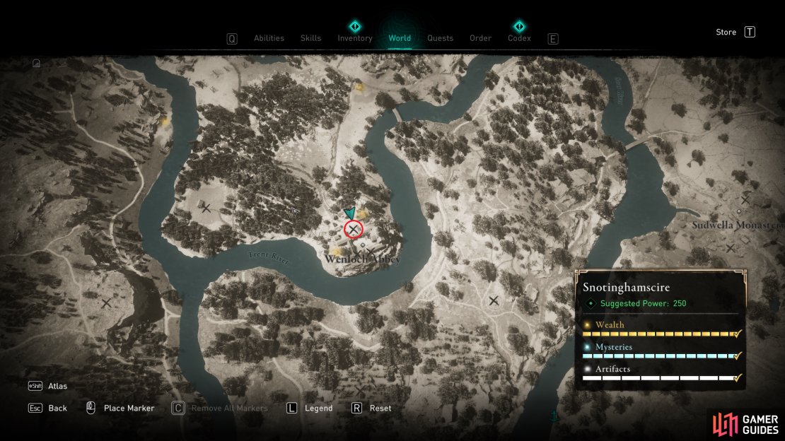 The location of the first raw materials chest.