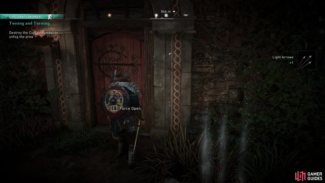 Force open the church door with the help of Kassandra.