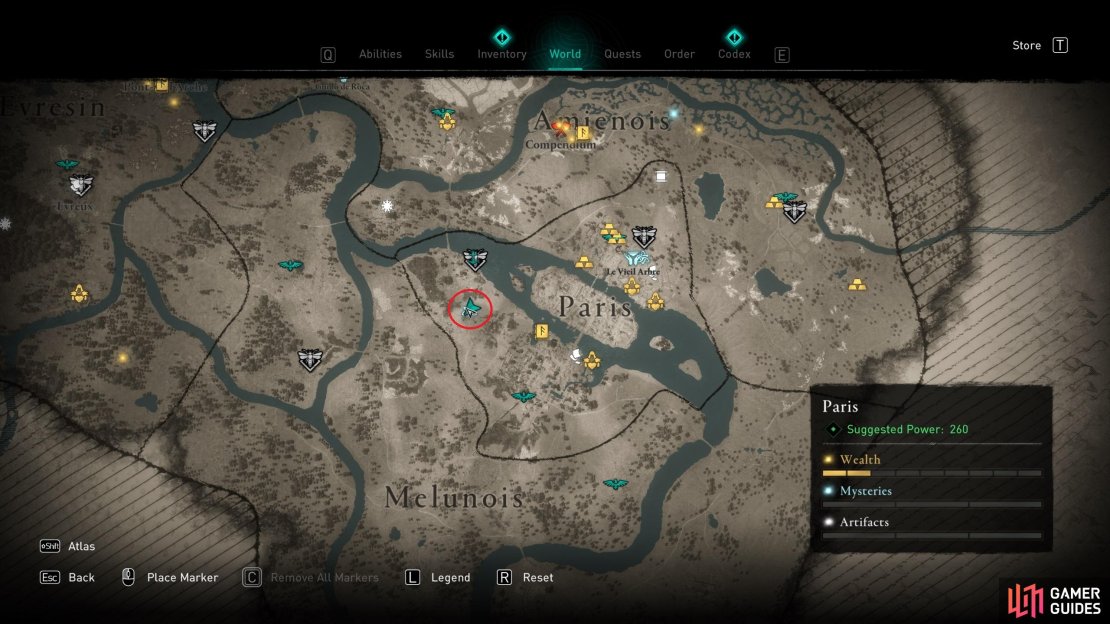The location of the mystery, in the west of Paris.
