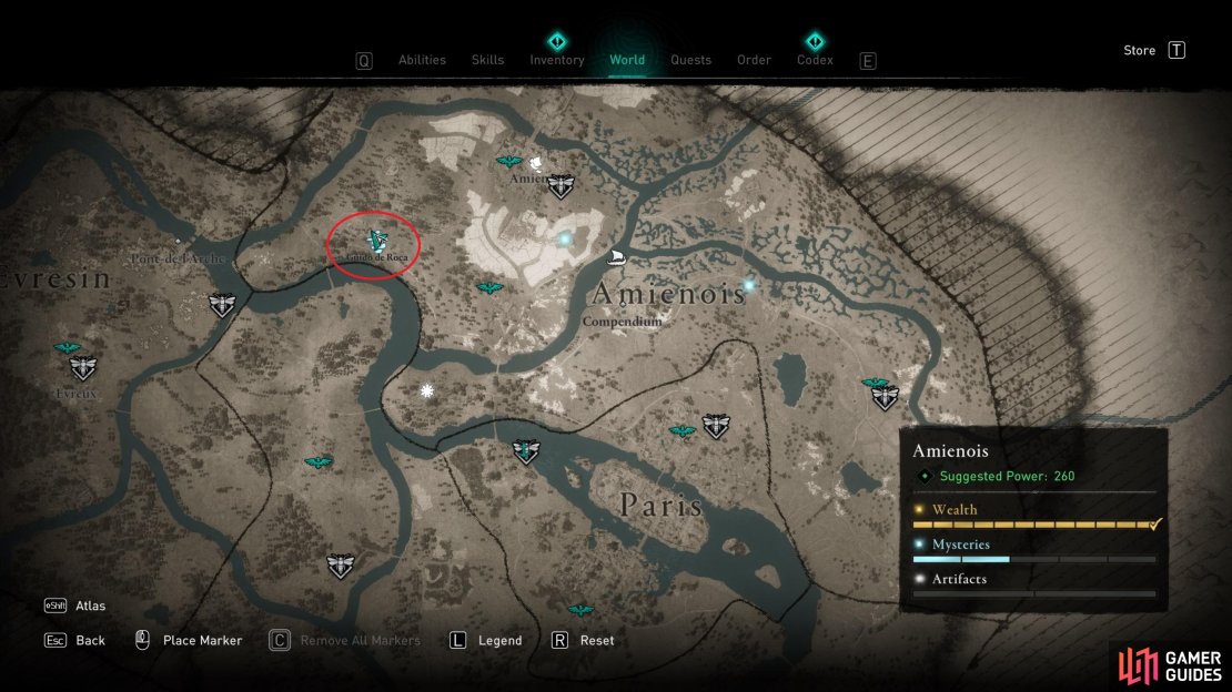 The location of the mystery in the far west of Amienois.