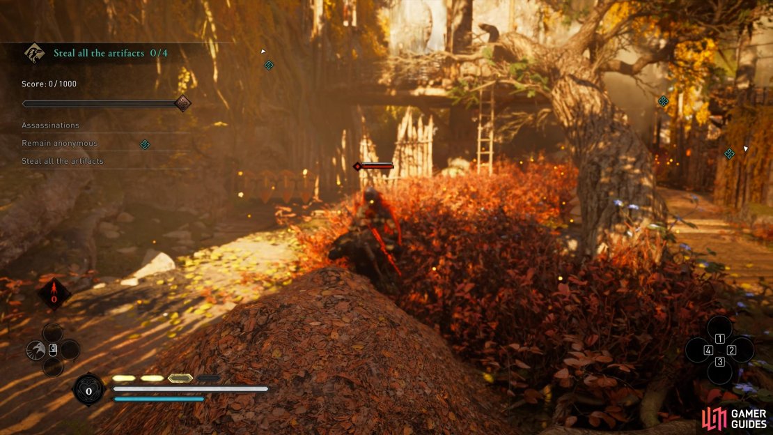 Dive into the haystack, whistle and wait for the guard to approach to assassinate them.