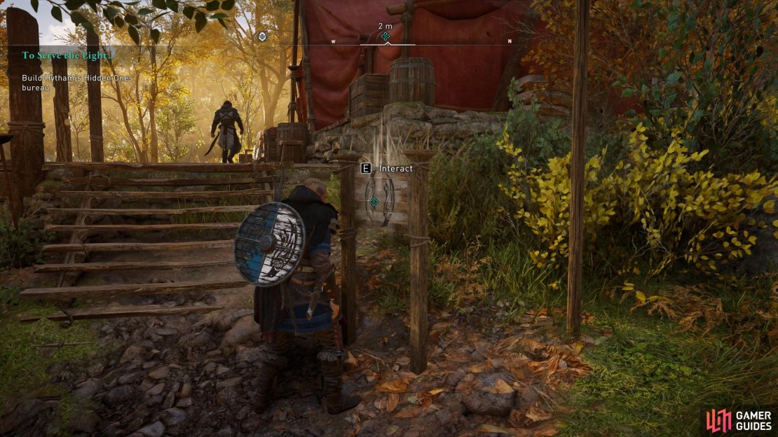 Interact with the signpost to build the Hidden Ones Bureau.