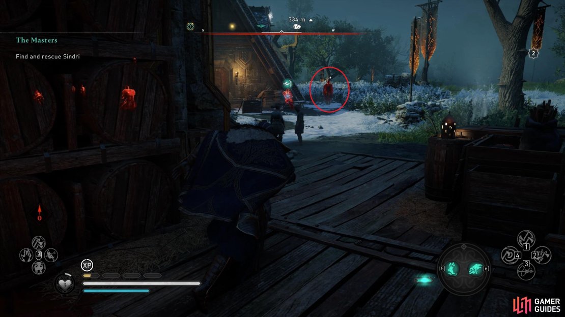 Locate the guard holding the key to the storeroom.