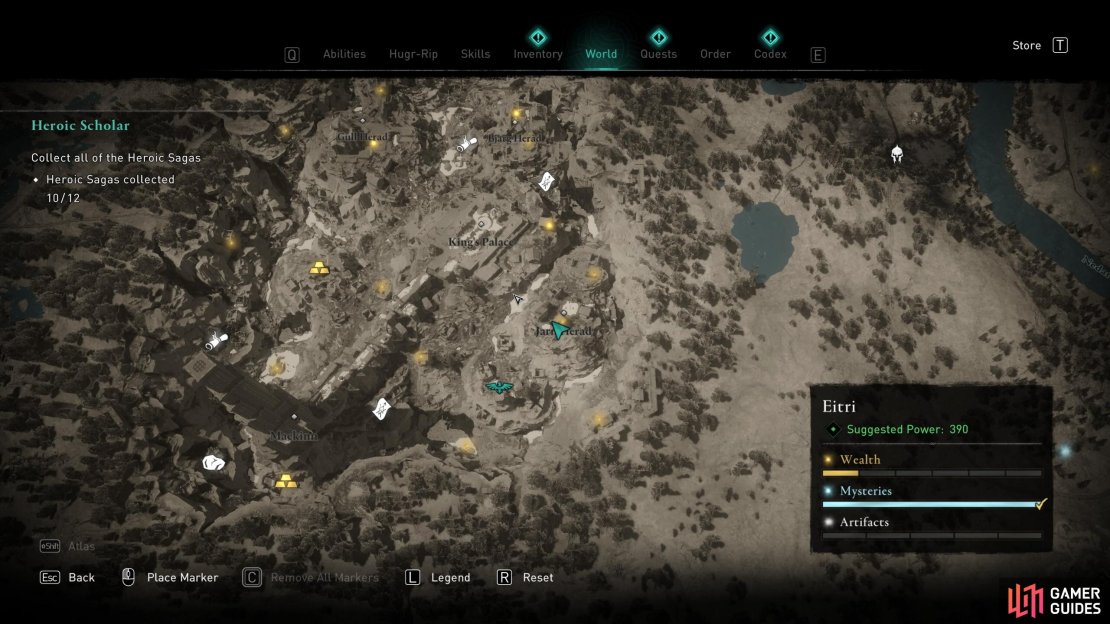 The location of the building with the Platinum Ingot inside, northeast of the King&rsquo;s Palace.