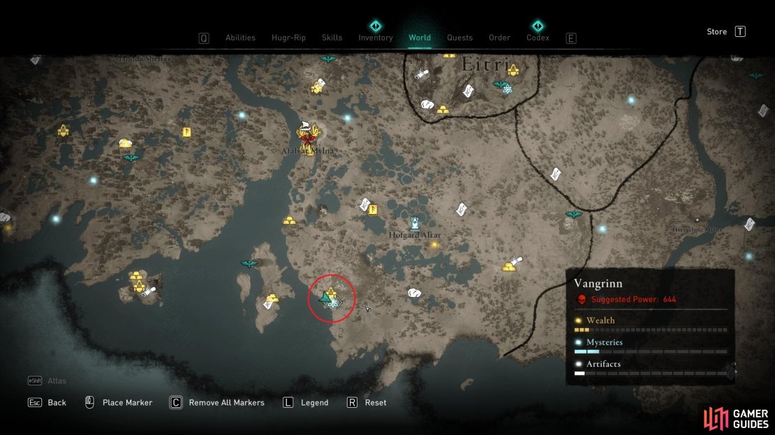 The location of Fornama in Vangrinn.