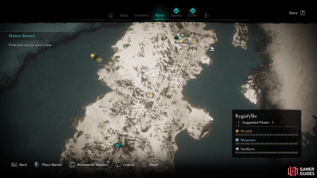 Points of interest including Wealth, Mysteries and Artifacts will be revealed on the map after synchronization.