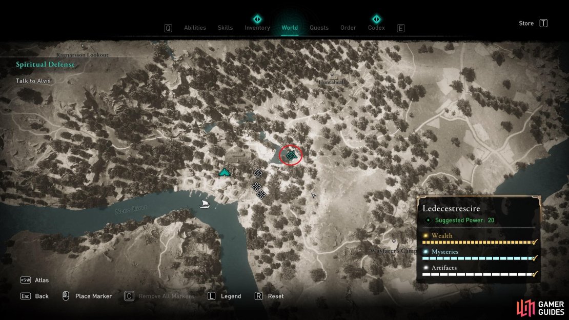 The location of the ritual stones where you&rsquo;ll find Ake.
