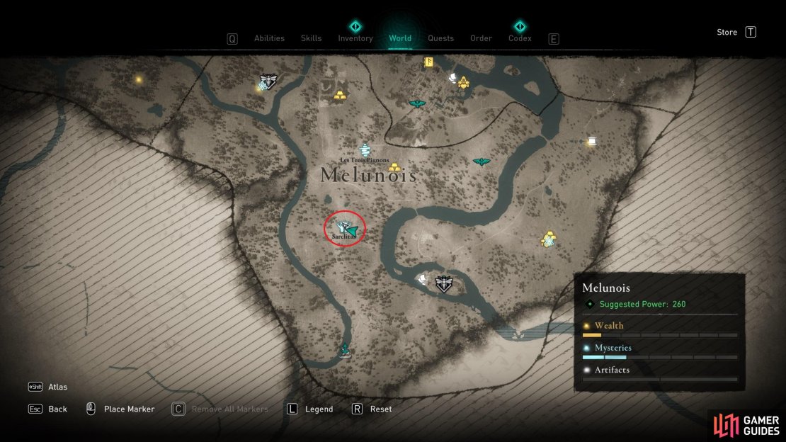 The location of the Sarclitas mystery, northwest of Melun.