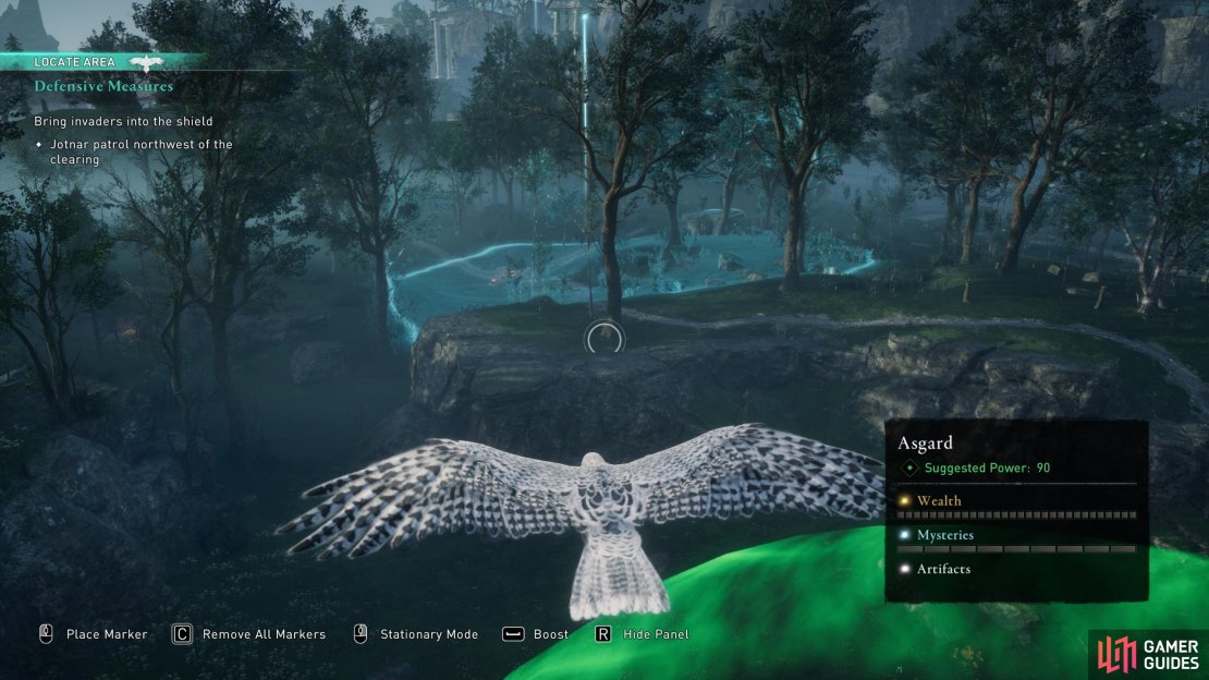 Use your raven to scout the area to the north where the Jotnar patrol.