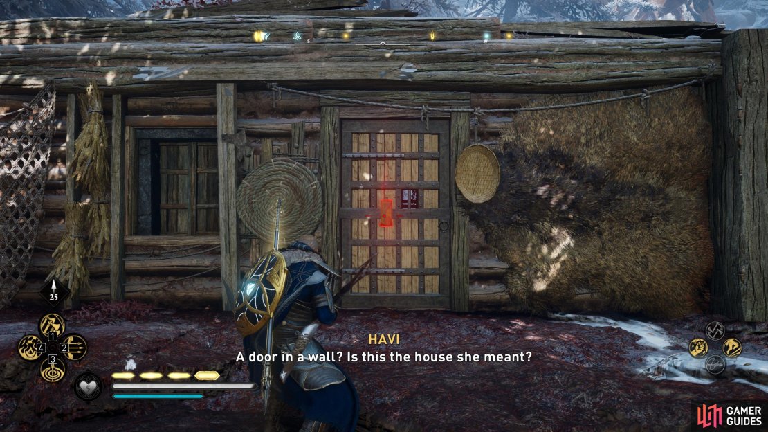Shoot the link on the door to open it.