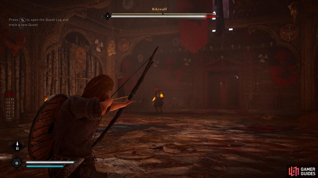 Keep your distance from Rikiwulf and shoot whenever you get the chance.