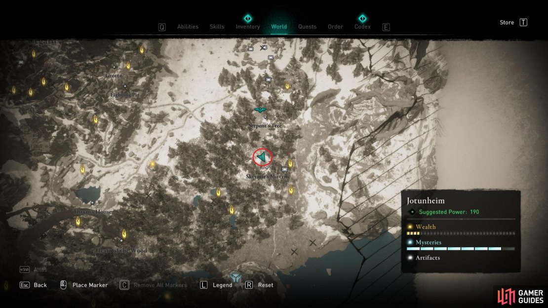 The location of the entrance to Skrymir&rsquo;s Mitten.