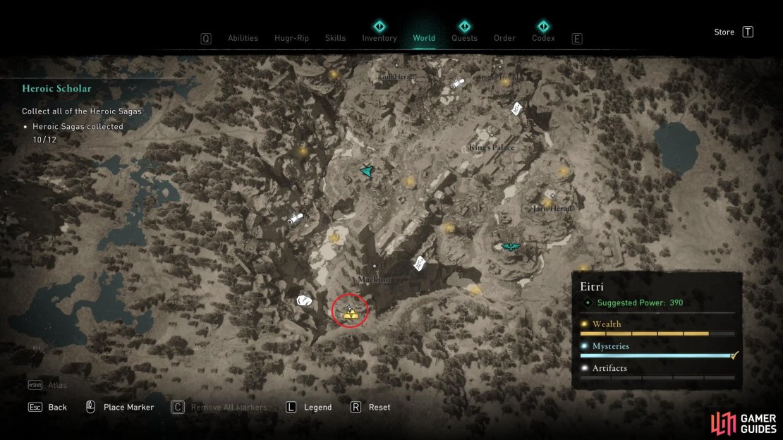The location of the ingot south of Maekinn.