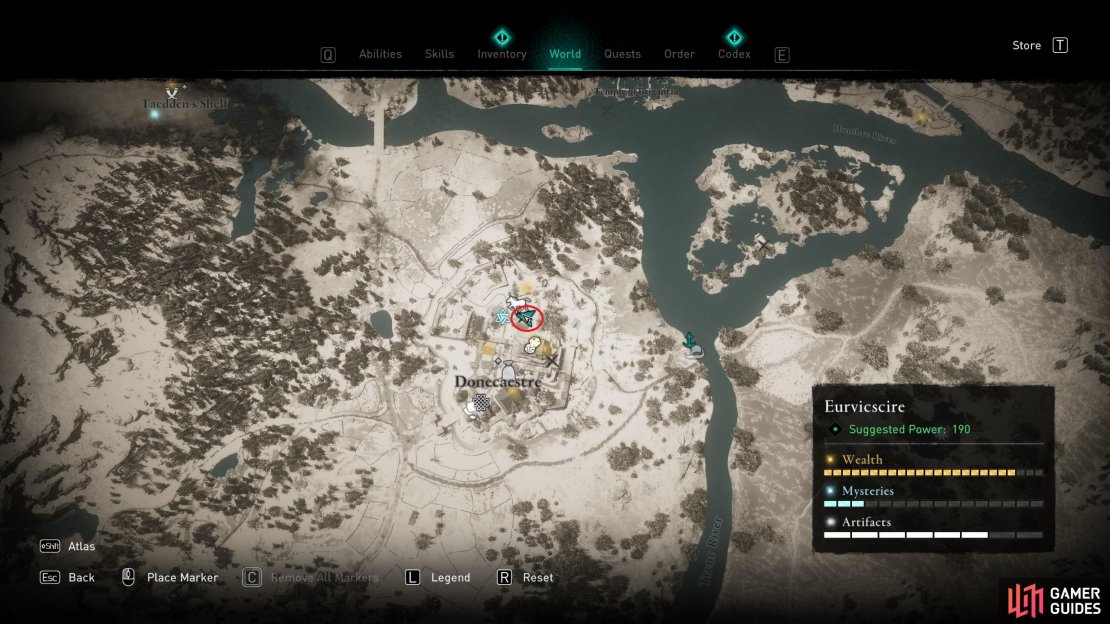 The location of the flying paper in northern Donecaestre.