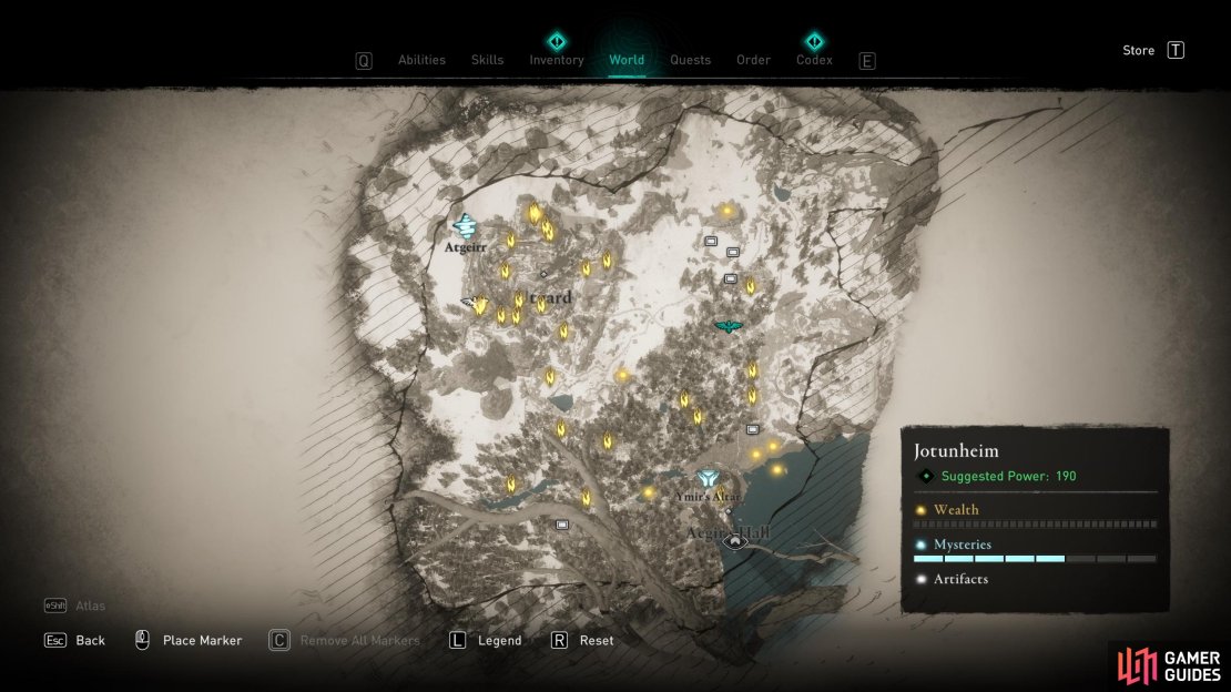 The location of the mystery, in the northwest of Jotunheim.
