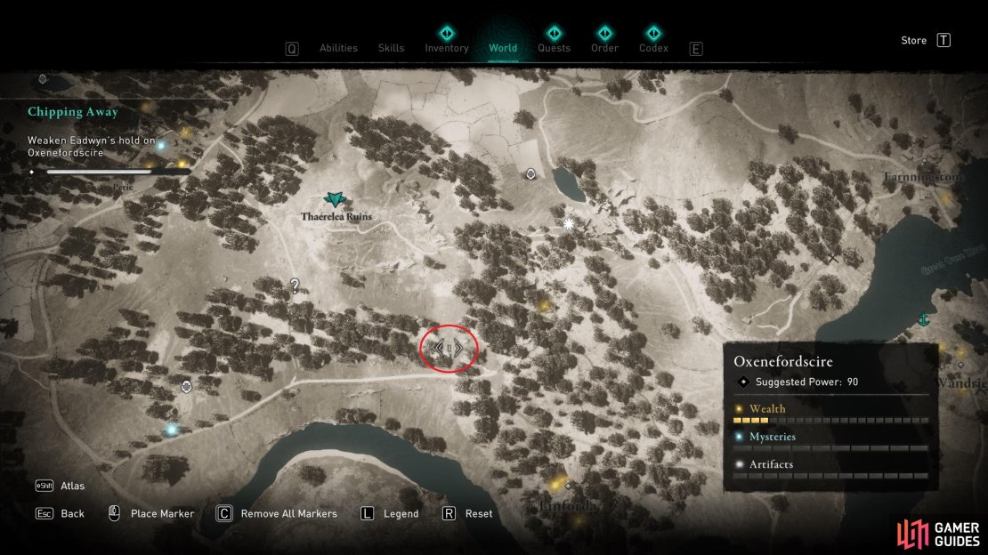 The location of the camp with the supply carts.