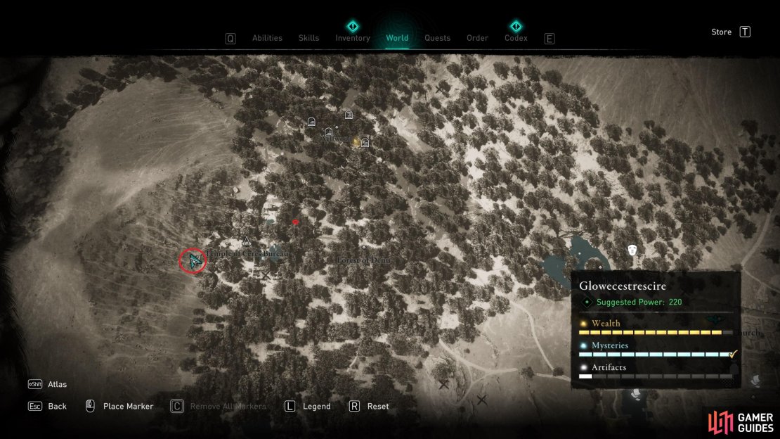 The location of the ingot at Temple of Ceres Bureau.
