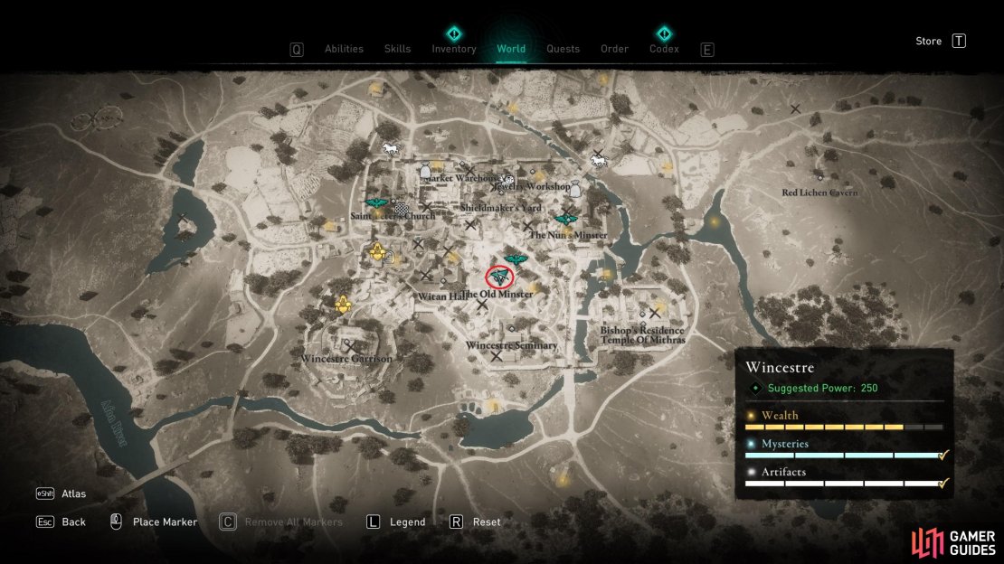 The location of the Thegn&rsquo;s Helm wealth in Wincestre.
