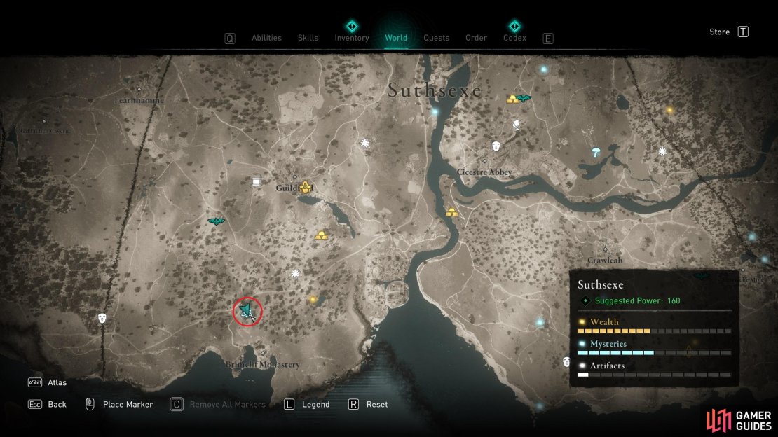 The location of the mystery in the southwest of Suthsexe.