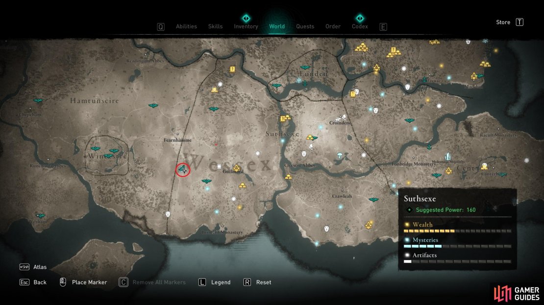The location of the mystery in the west of Suthsexe.