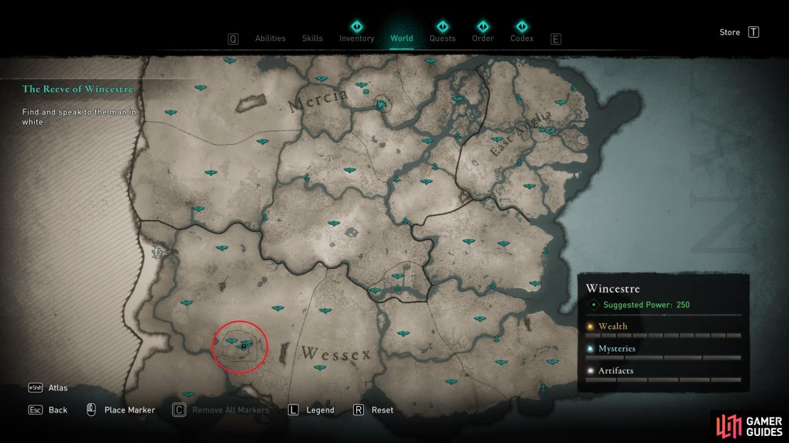You&rsquo;ll find Wincestre far to the southwest of Ravensthorpe.