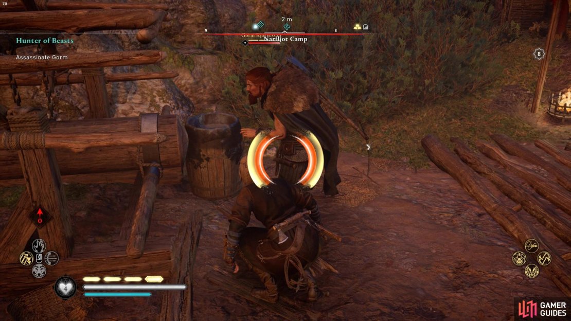 You&rsquo;ll be able to assassinate Gorm at Narfljot Camp in Vinland. 