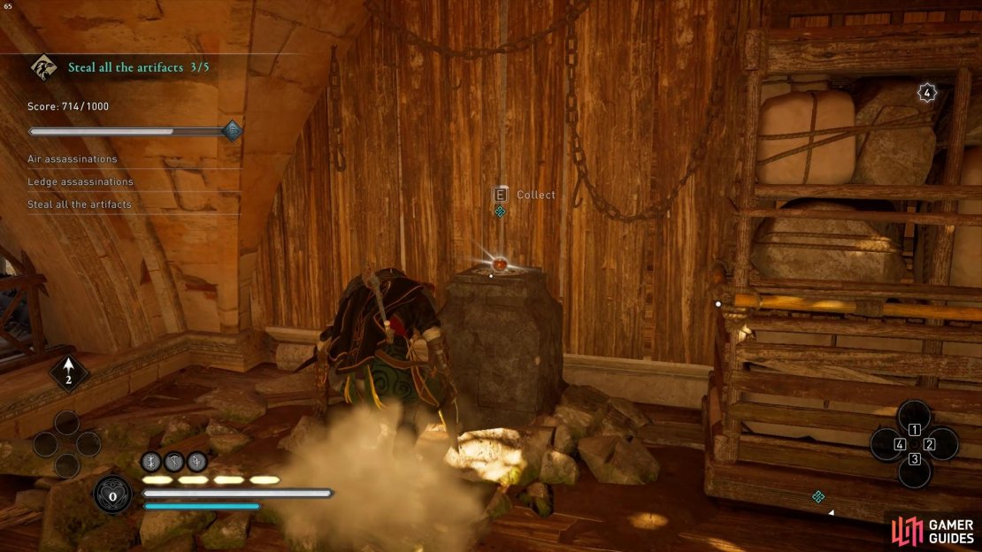 You&rsquo;ll be able to grab an artifact from the room once you&rsquo;ve exploded the oil vases and made a hole in the floor.