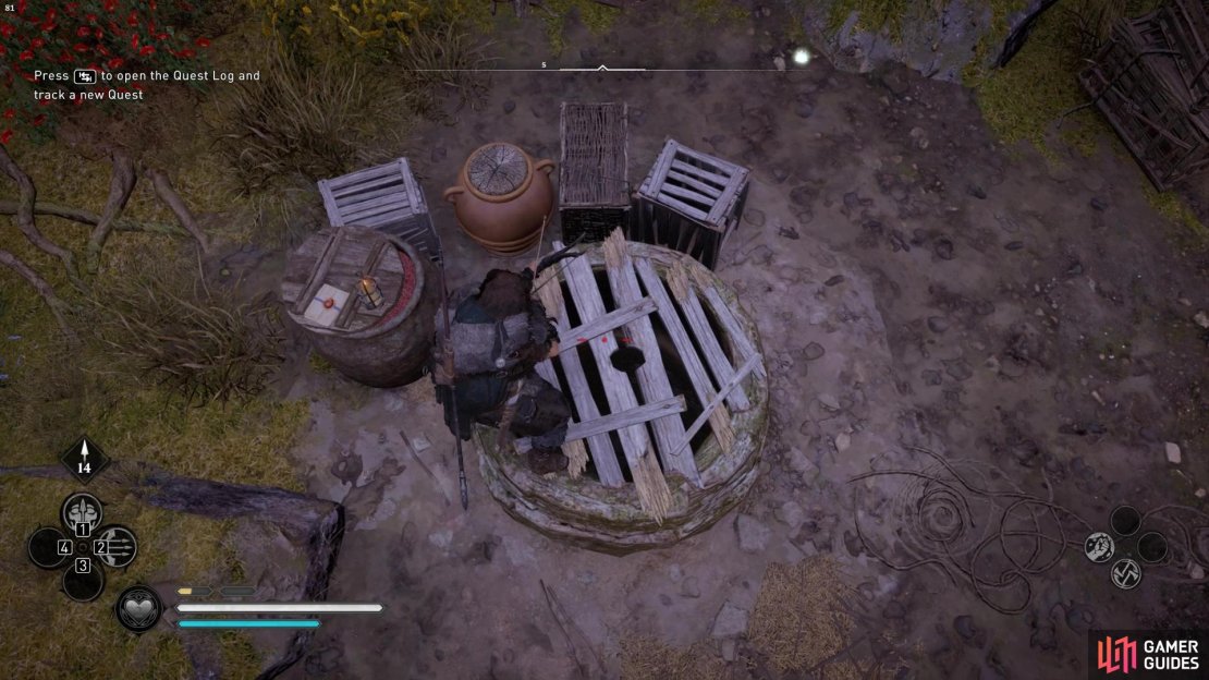 First off, grab the lychen from the bottom of the well. 
