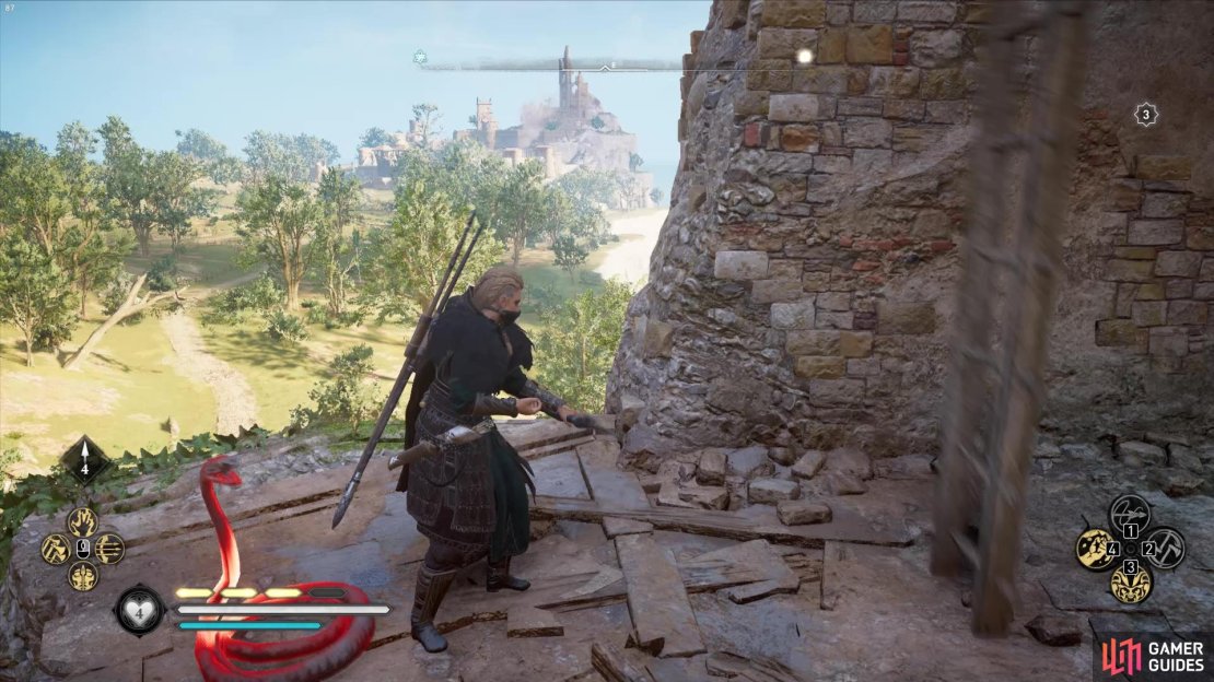 You need to use the ladders to climb up the brother stuck at the top of the tower - watch out for snakes!