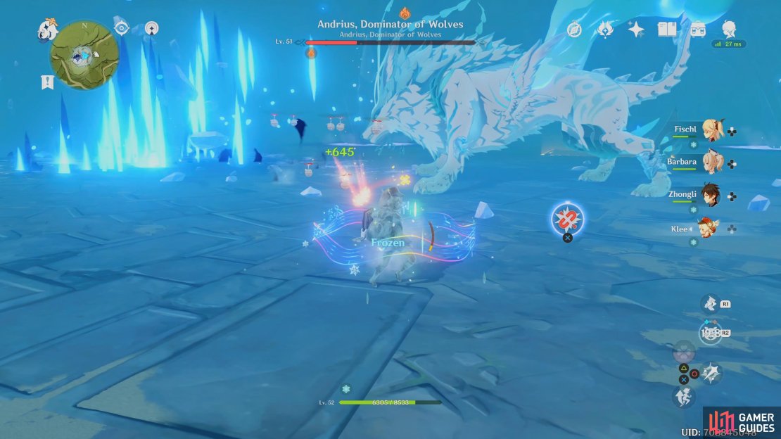 Be careful with Barbara&rsquo;s Elemental Skill here as it can freeze you.